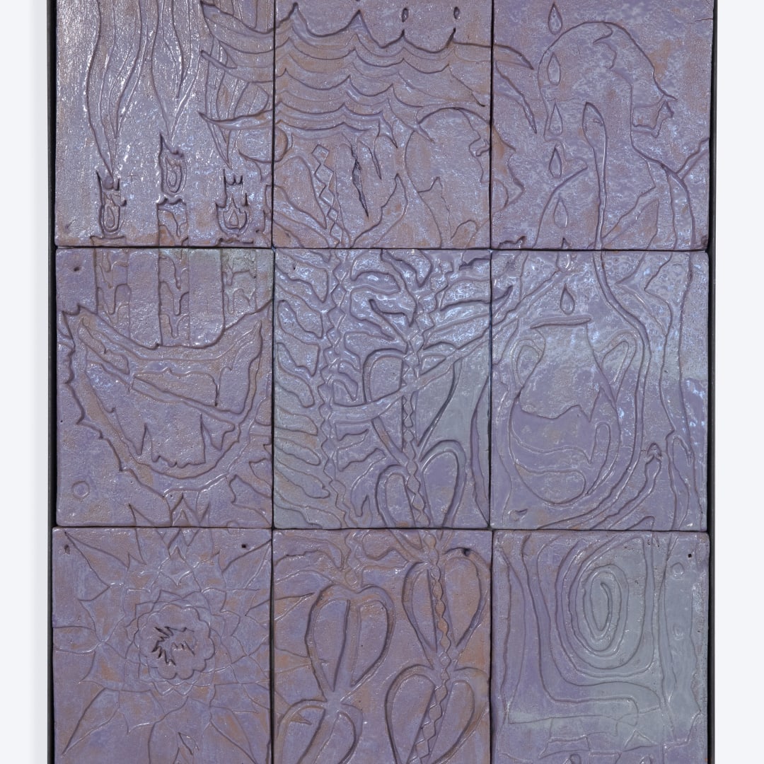 Tomás Díaz Cedeño Su nombre verdadero, 2023 Low-temperature glazed ceramic 100 X 79.5 X 5 cm (39.37 x 31.29 x 1.96 in)