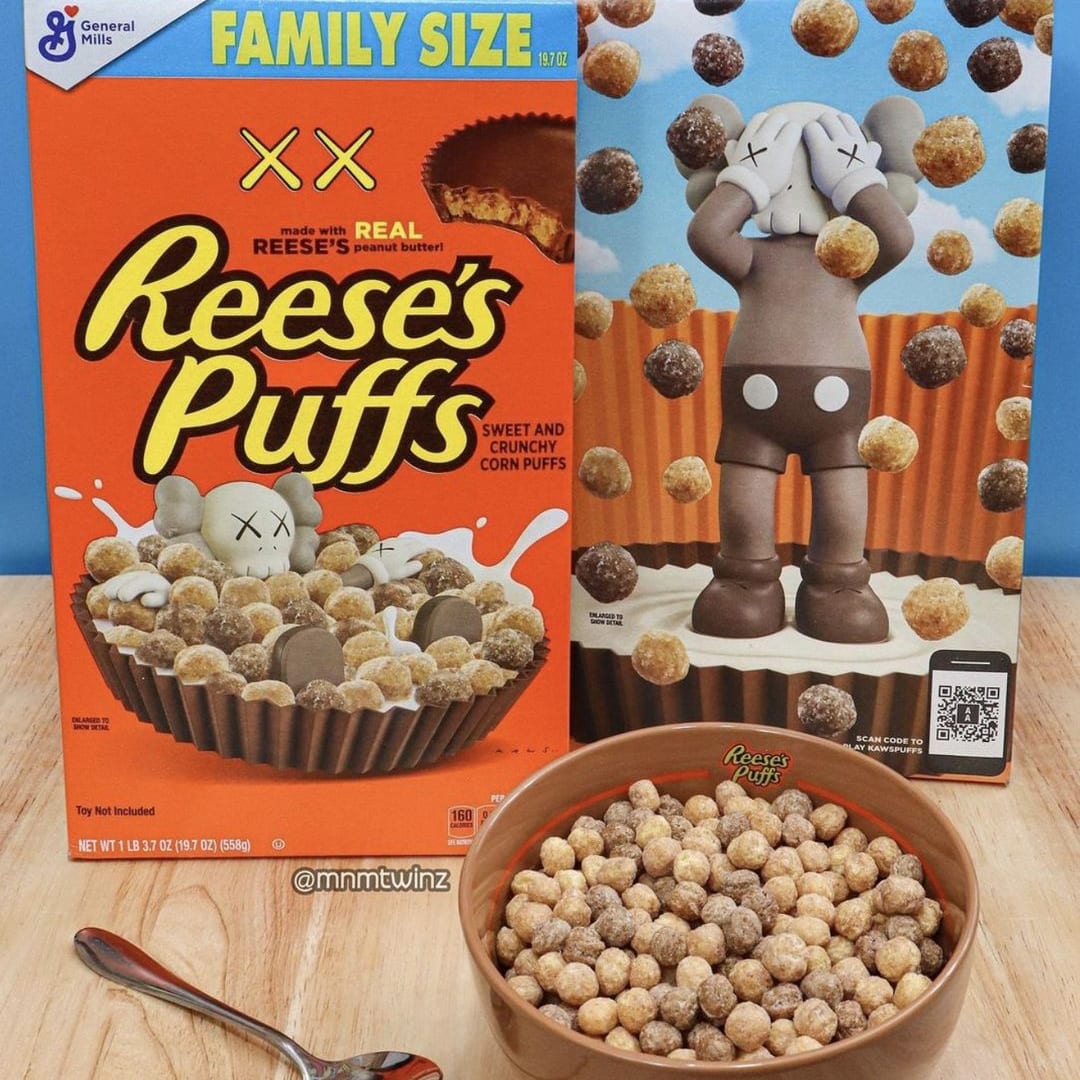 Reese's Puffs Cereal with KAWS 'Companion' Design, December, 2021