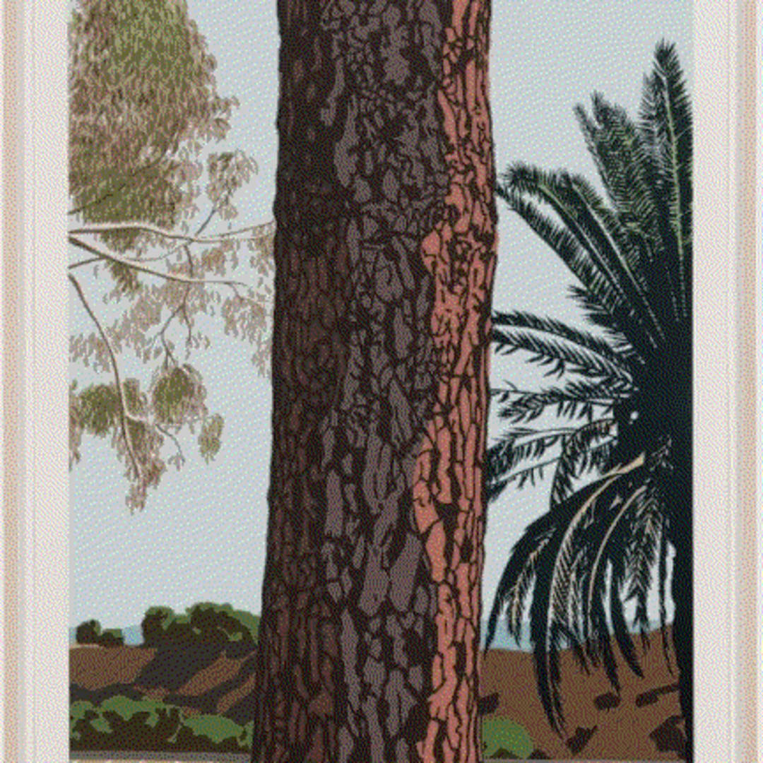 Jake Longstreth L.A. Pines #2 25 color Silkscreen 48 x 31 in Edition of 50 plus 5 artist's proofs