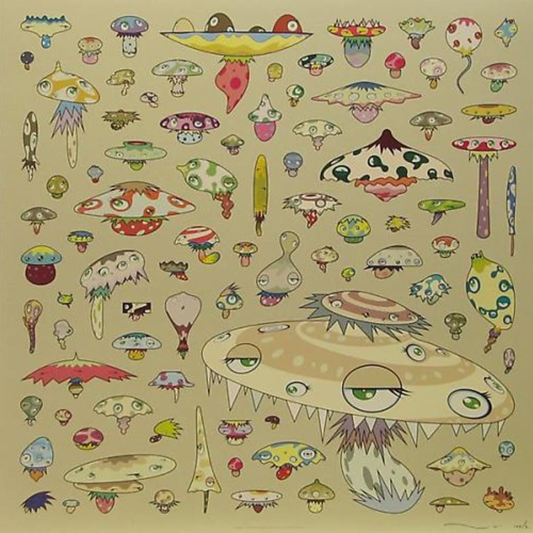 Takashi Murakami Champignon, 2006 Offset Lithograph 20-1/2 X 20-1/2 inches Edition of 300 For sale at VFA