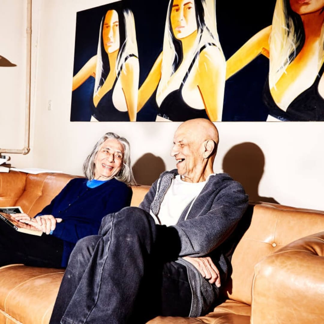 Alex Katz at home in New York, with Ada, his wife and muse, 2018