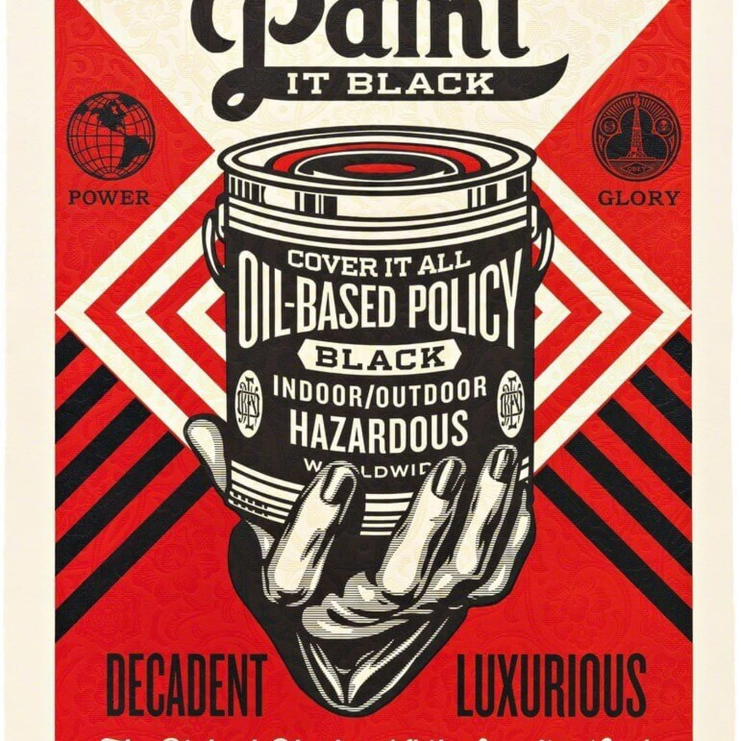 Shepard Fairey Paint It Black, 2015 Three color relief print 40.5 x 30.5 inches Edition 3/3 CTP (25)