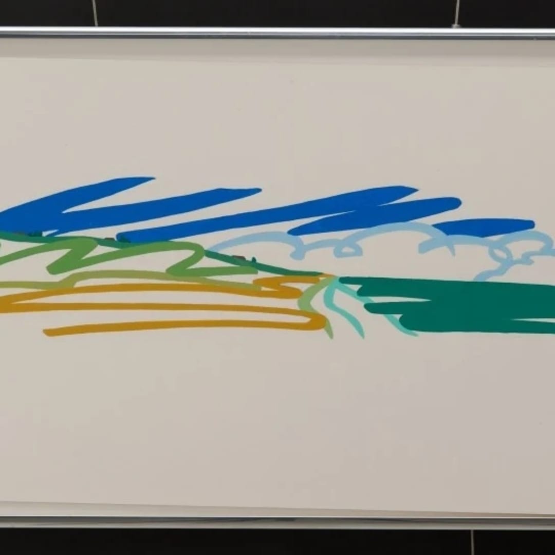 Tom Wesselmann Study for Seascape with Cumulus Clouds and Sky, 1991, Pencil and Liquitex on Bristol board,11 x 23 in.