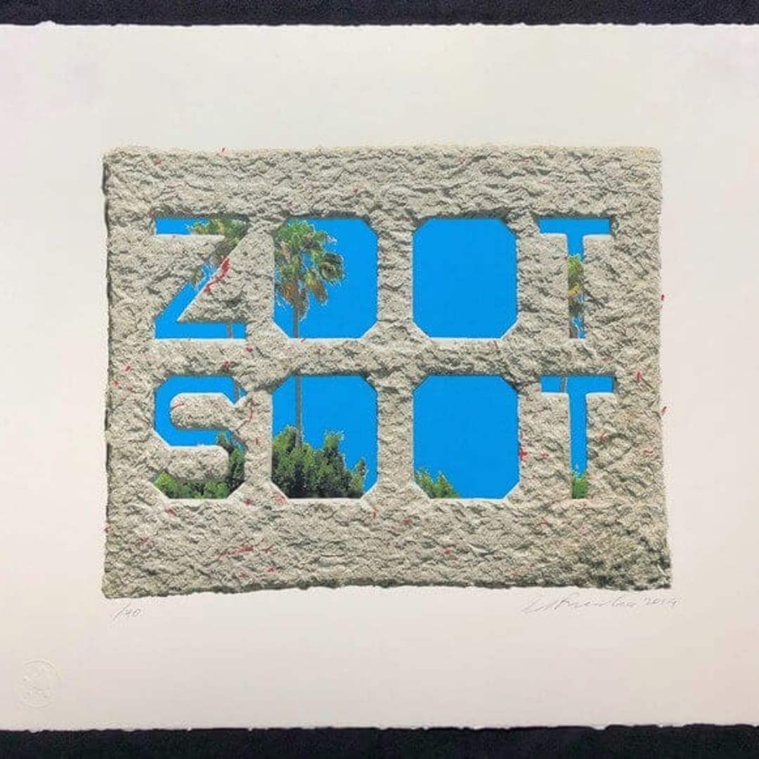 Ed Ruscha Zoot Soot (Dedicated to the memory of Richard Duardo) 2019 35-Color Serigraph on Saunders Waterford White Hot Press 200 lb. watercolor paper. 15h x 16.75w in 40 For sale at VFA