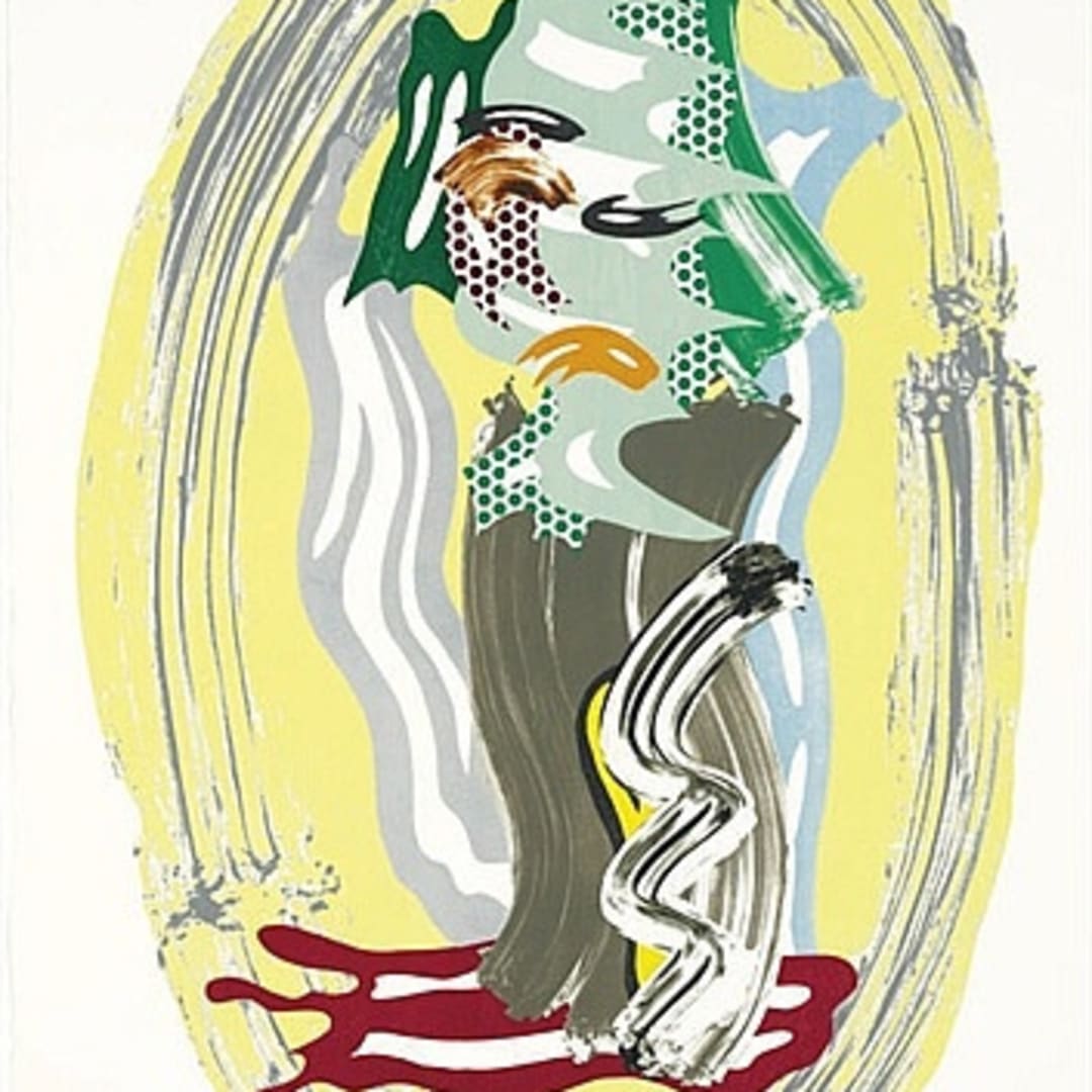 Roy Lichtenstein Green Face from Brushstroke Figures, 1989 Lithograph, waxtype, woodcut and screenprint 59h x 41w in 19/60 For sale at VFA