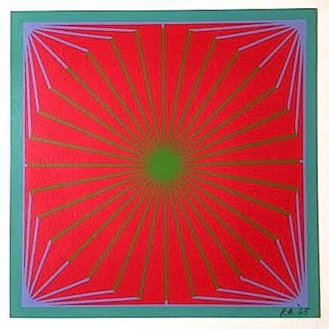 Richard Anuszkiewicz Annual Edition Christmas Star for the Museum of Modern Art, 1965 Screenprint 7h x 7w inches Pencil initialed lower right: R.A. ’65 For sale at VFA