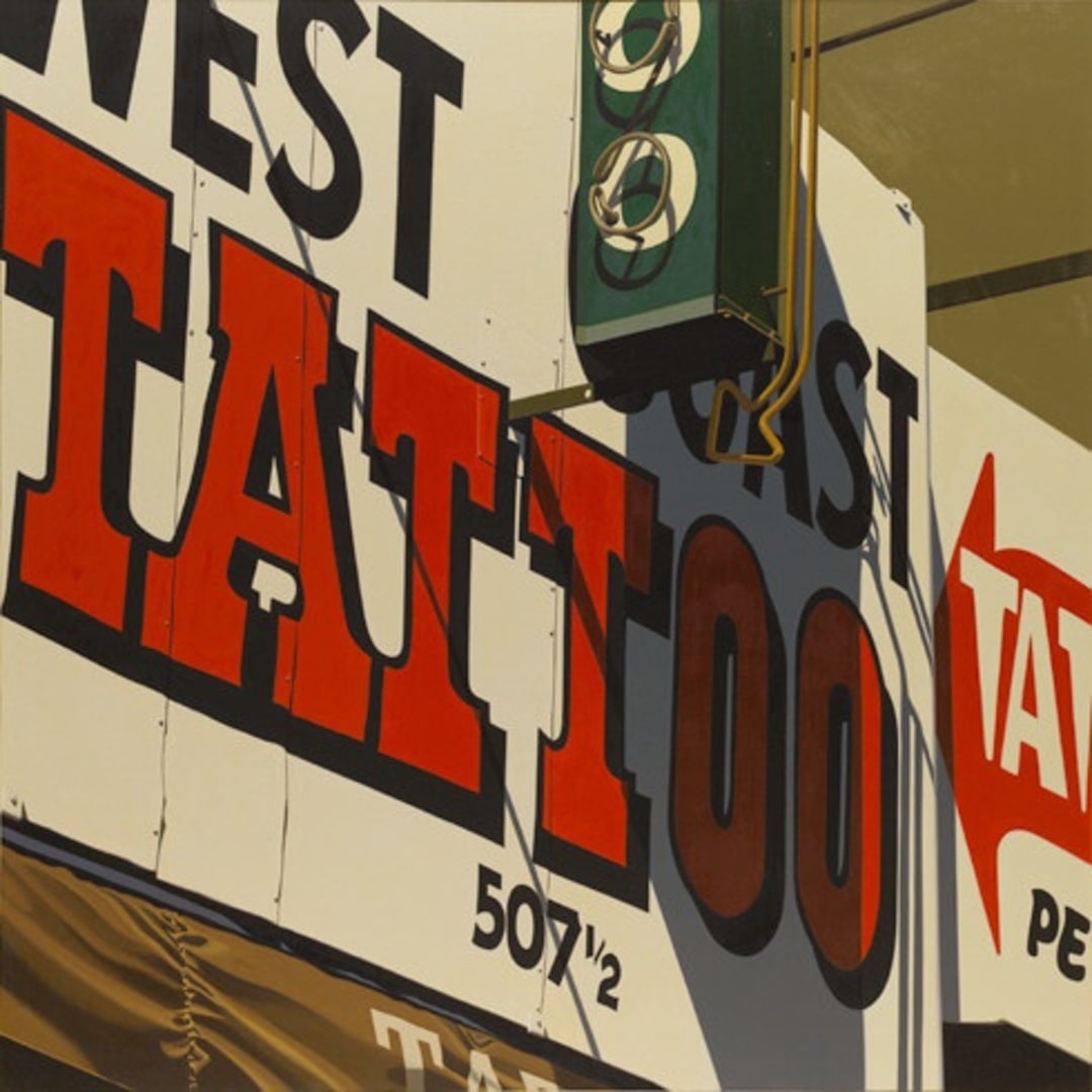 Robert Cottingham Tattoo, 1971 Oil on canvas 198.2 x 198.4 cm