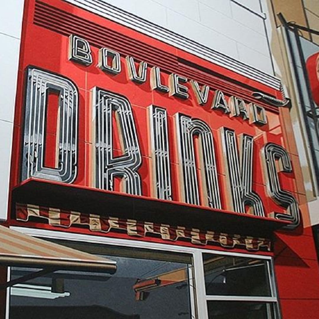 Available for Sale: Robert Cottingham Boulevard Drinks – 2009 Silkscreen 38 X 38 in. Edition of 100