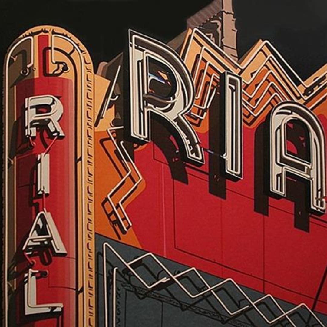 Available for Sale: Robert Cottingham Rialto – 2009 Silkscreen 38 X 38 in. Edition of 100