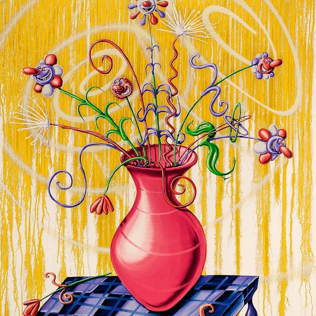Kenny Scharf Untitled (Yellow), 2020 Silkscreen 38h x 30w in Edition of 15 For sale at VFA