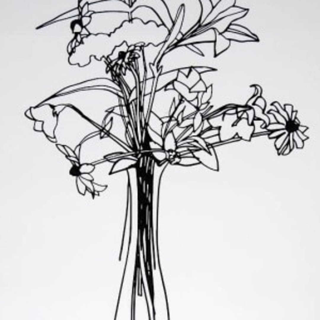 Tom Wesselmann Wildflower Bouquet, 1987 Laser-cut steel with enamel 38h x 24.5 inches Edition of 30 For sale at VFA