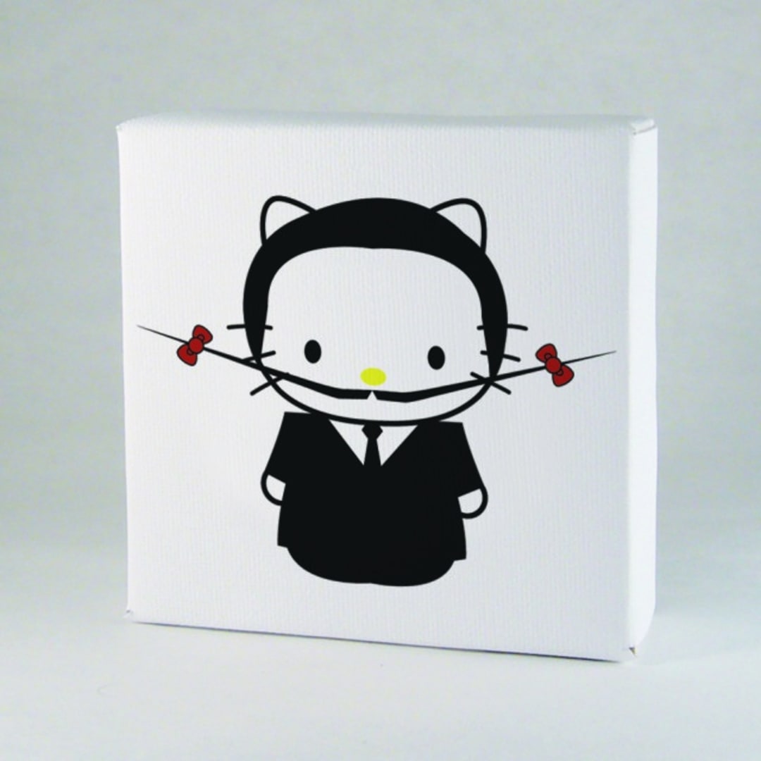 Dali x Hello Kitty 4×4 inches limited edition of 35 digital print on canvas signed, dated, numbered
