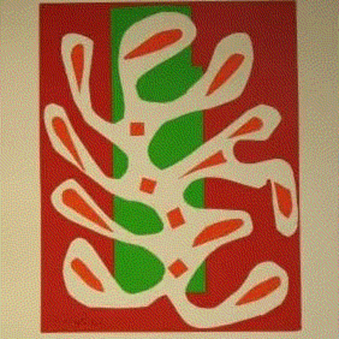 Henri Matisse. White Alga on Red and Green Ground. Available at VFA.