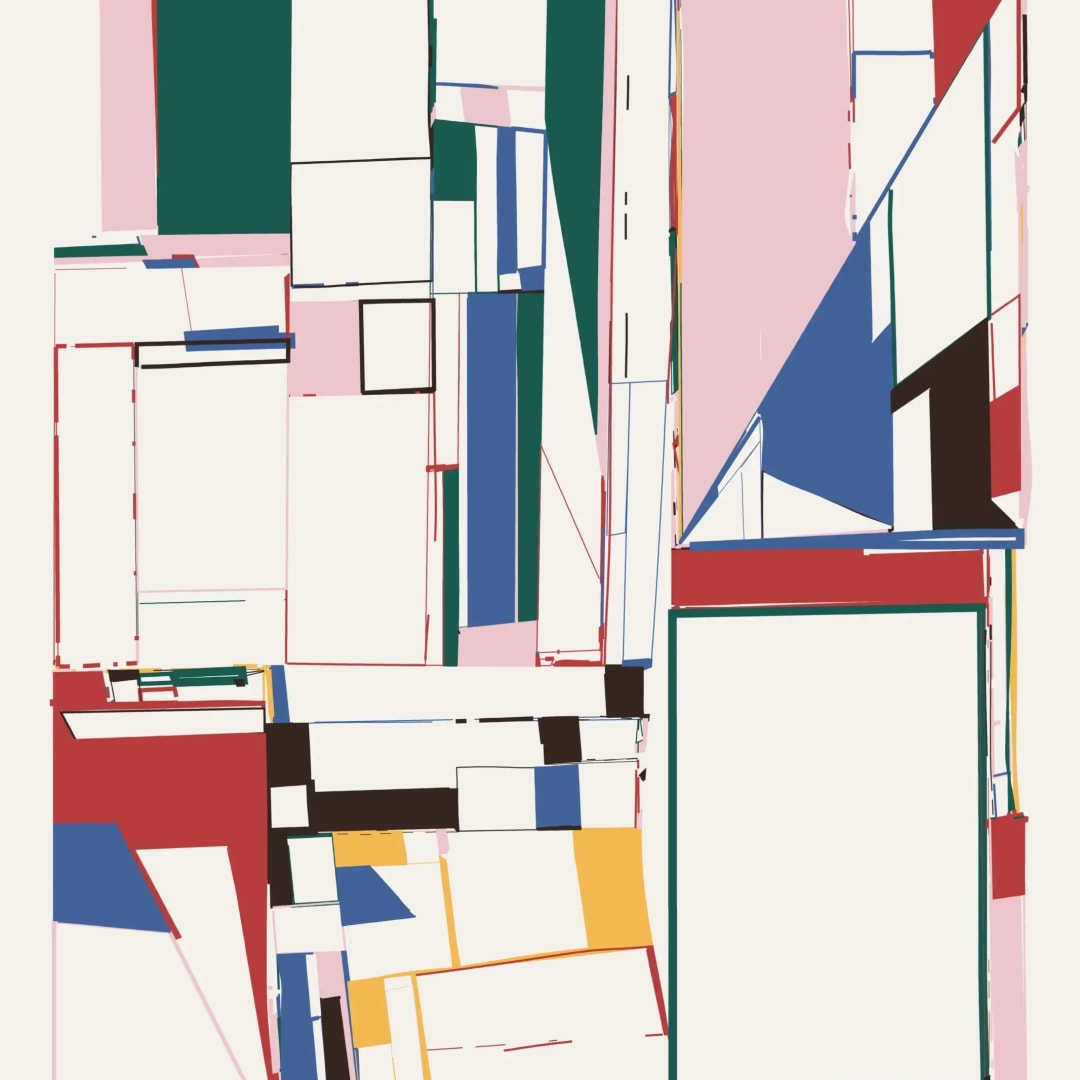 Tyler Hobbs Untitled, 2022 6 color silkscreen 24 x 20 ins 60.96 x 50.8 cm For sale at VFA