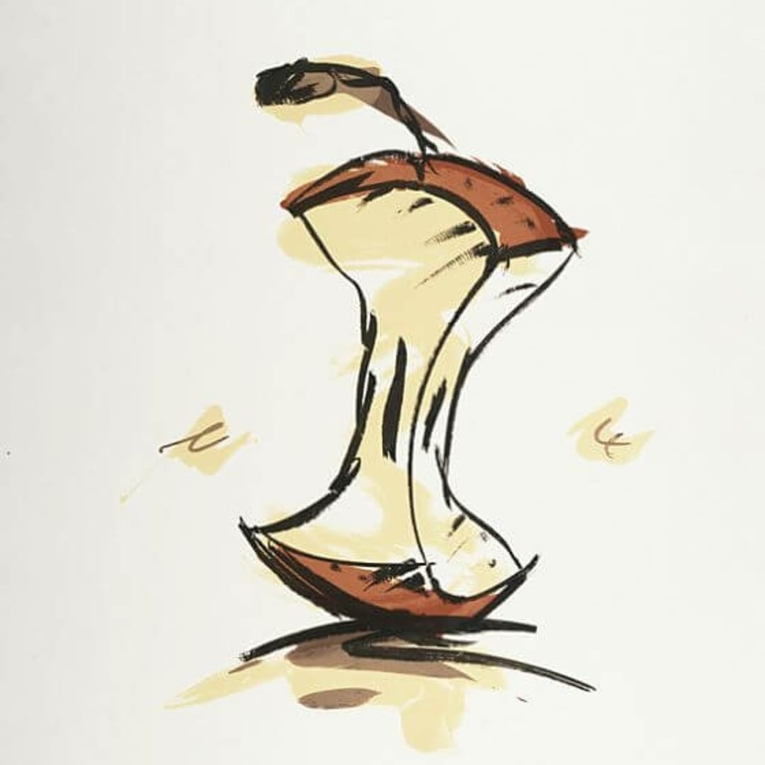 Claes Oldenburg SOLD Apple Core-Summer from The Four Seasons 1990 Lithograph 41 X 31.25 in. Edition of 54