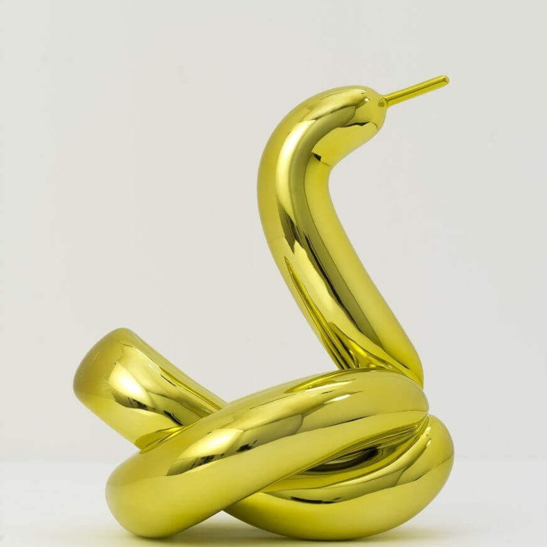 Jeff Koons Swan-Yellow 2017 Porcelain 9.5h x 6.5w x 8.25d in. Edition of 999 For sale at VFA