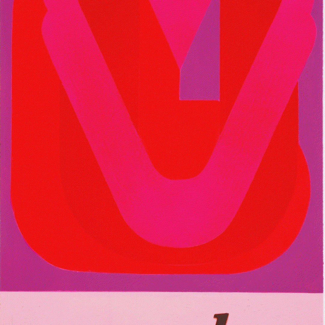 Harland Miller LUV, 2022 Woodcut 40 3/8 x 27 3/4 in 102.5 x 70.5 cm Edition of 50 Available at VFA
