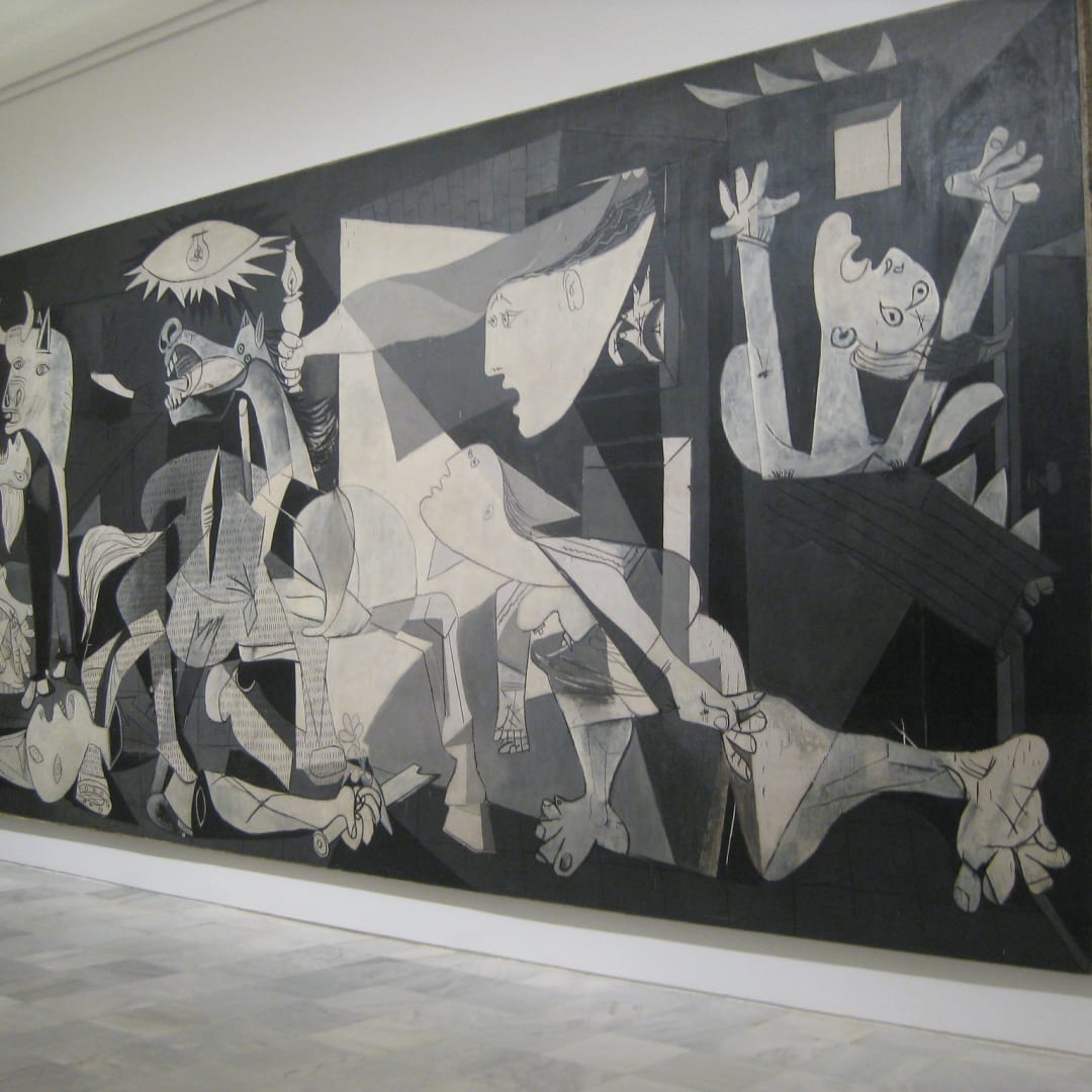 Pablo Picasso Guernica, 1937 "guernica" by jazzlah is licensed under CC BY 2.0. Taken on July 29, 2009.