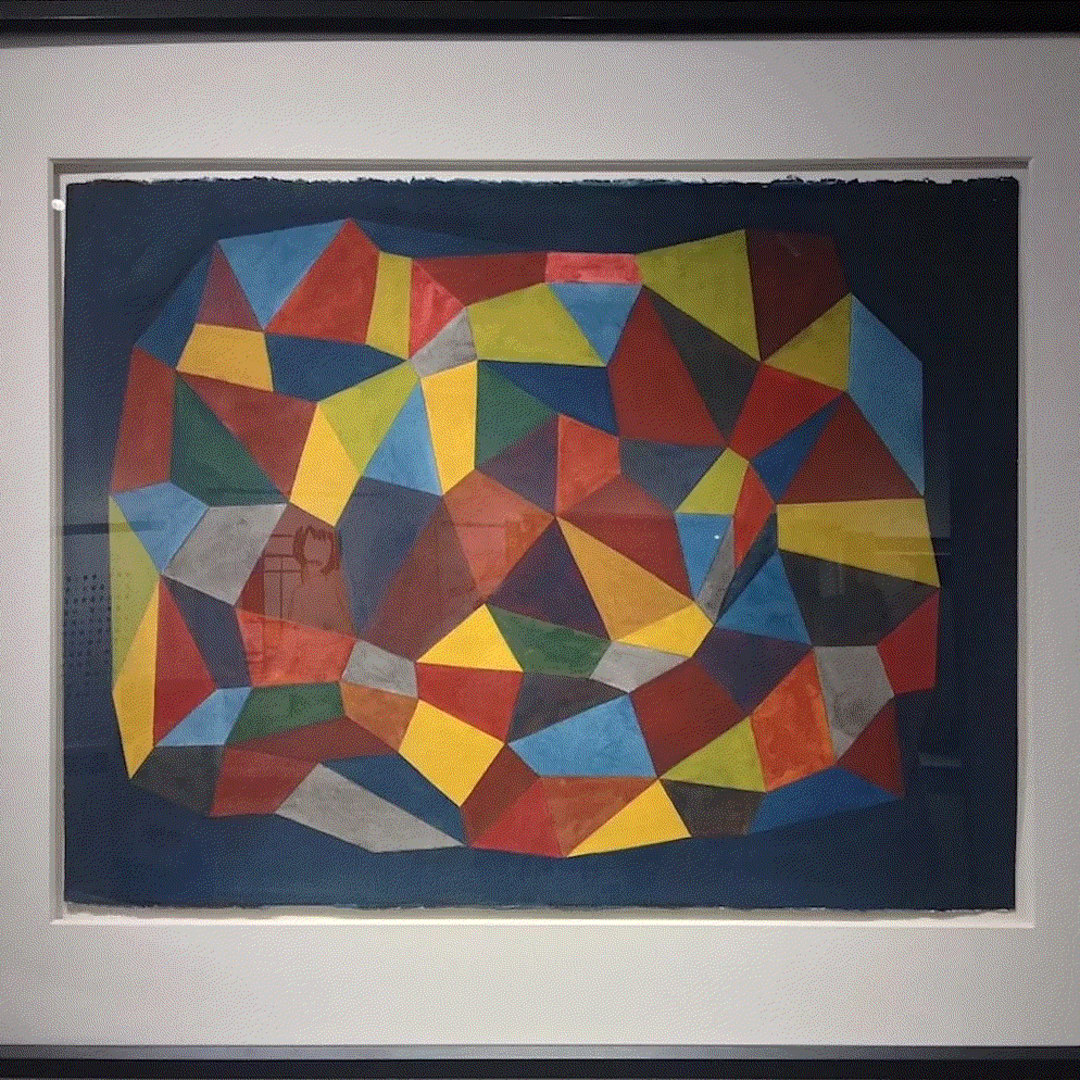 Sol Lewitt COMPLEX STRUCTURE IN A CONTAINED SPACE, 1988 Gouache on paper 22 1/2 x 29 5/8 ins 57.15 x 75.56 cm Available at VFA