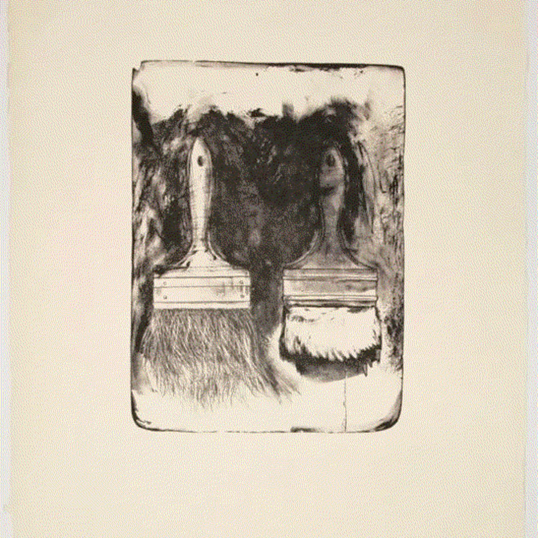 Jim Dine BRUSH DRAWN ON STONES #5, 2010 Lithograph On Inomachi Nacre 30 x 22 ins 76.2 x 55.88 cm Available at VFA