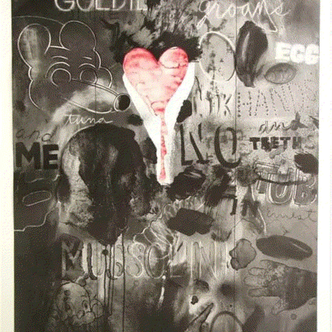 Jim Dine PICABIA II (FORGOT), 1971 Lithograph W/collage 54 1/8 x 35 6/8 ins 137.79 x 90.81 cm Available at VFA