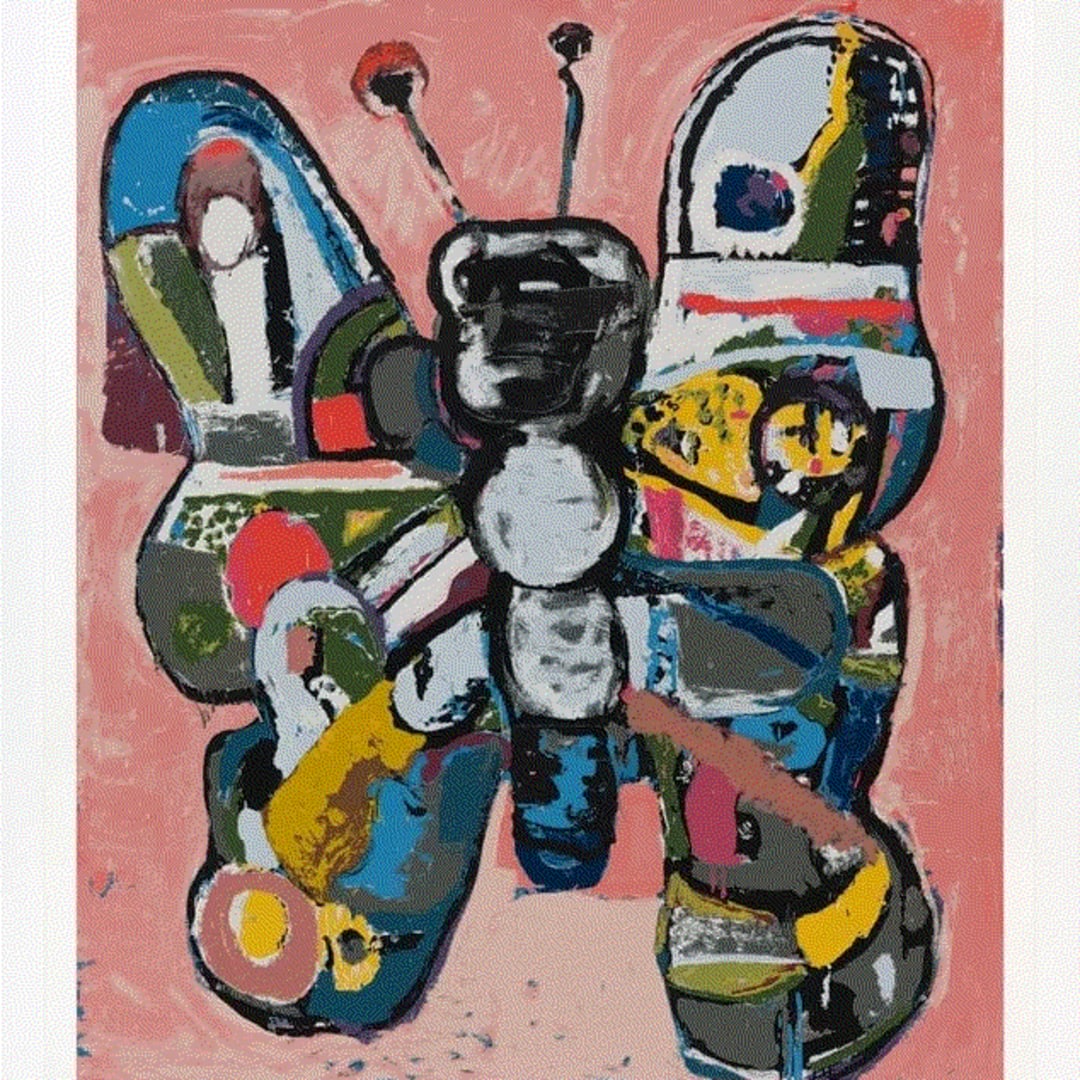 Eddie Martinez GPBF, 2022 21 Colour Screenprint on Arches BFK White 300gsm. 29.9 x 23.6 in Edition of 125 Available at VFA