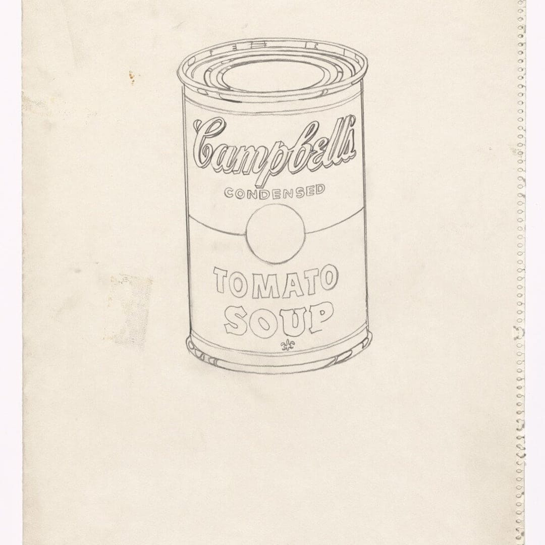 Andy Warhol Campbell’s Soup Can Drawing, c. 1962
