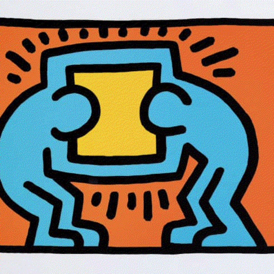 Keith Haring KEITH HARING Untitled, 1989 Estate signed and dated on Verso Screenprints in color on wove paper 13.5 x 16.5 Available at VFA