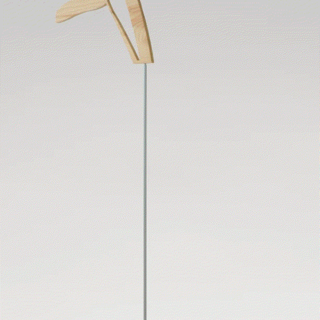 Alex Katz DANCER 3 ON ROD, 2022 Marine Plywood Mounted to 3/8 aluminum rod on aluminum base with peened finish 72 x 32 x 5 1/2 in 182.9 x 81.3 x 14 cm