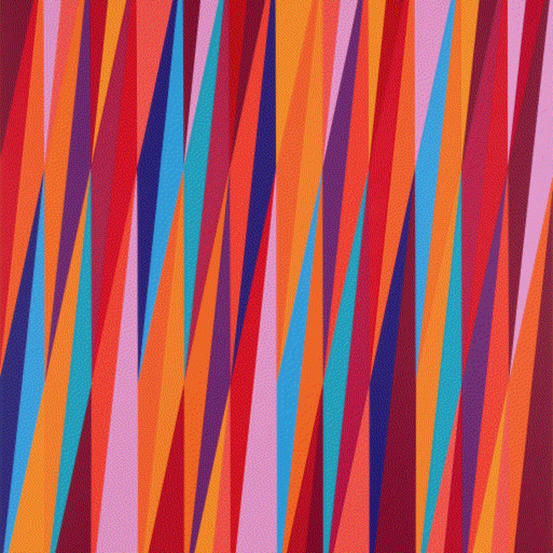 Odili Donald Odita FIREWALL (NIGHT), 2023 Screenprint in 15 colours on Somerset 410gsm Rag paper 46 7/8 x 39 5/8 in 119.1 x 100.6 cm edition of 35 Available at VFA