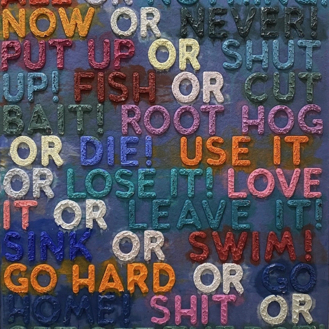 Mel Bochner ALL OR NOTHING, 2023 Monotype in oil collage, engraving and embossment on handmade paper 30 x 25 1/2 in 76.2 x 64.8 cm Available at VFA