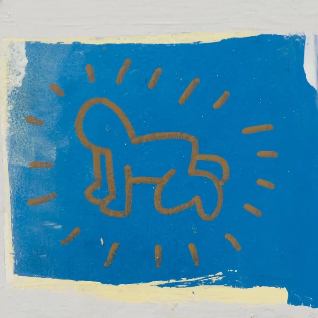 Keith Haring Radiant Baby Wall Drawing Found in Haring’s childhood home