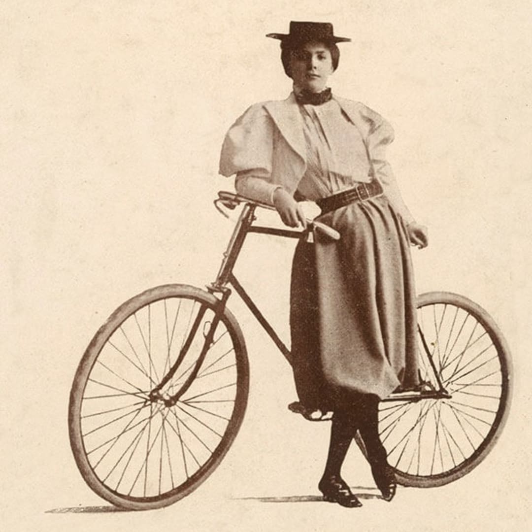 Around the turn of the twentieth century, bicycles allowed women more freedom and shorter skirts