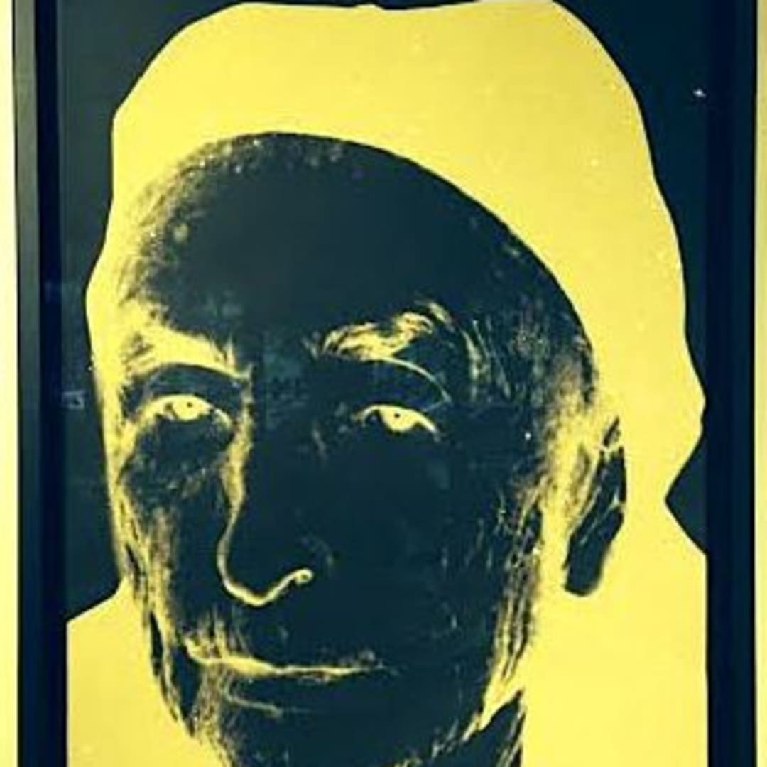 Andy Warhol Georgia O’Keefe, 1979 Unique screenprint in gold with diamond dust- on black Arches Cover 44.5 X 30 in. Authenticated