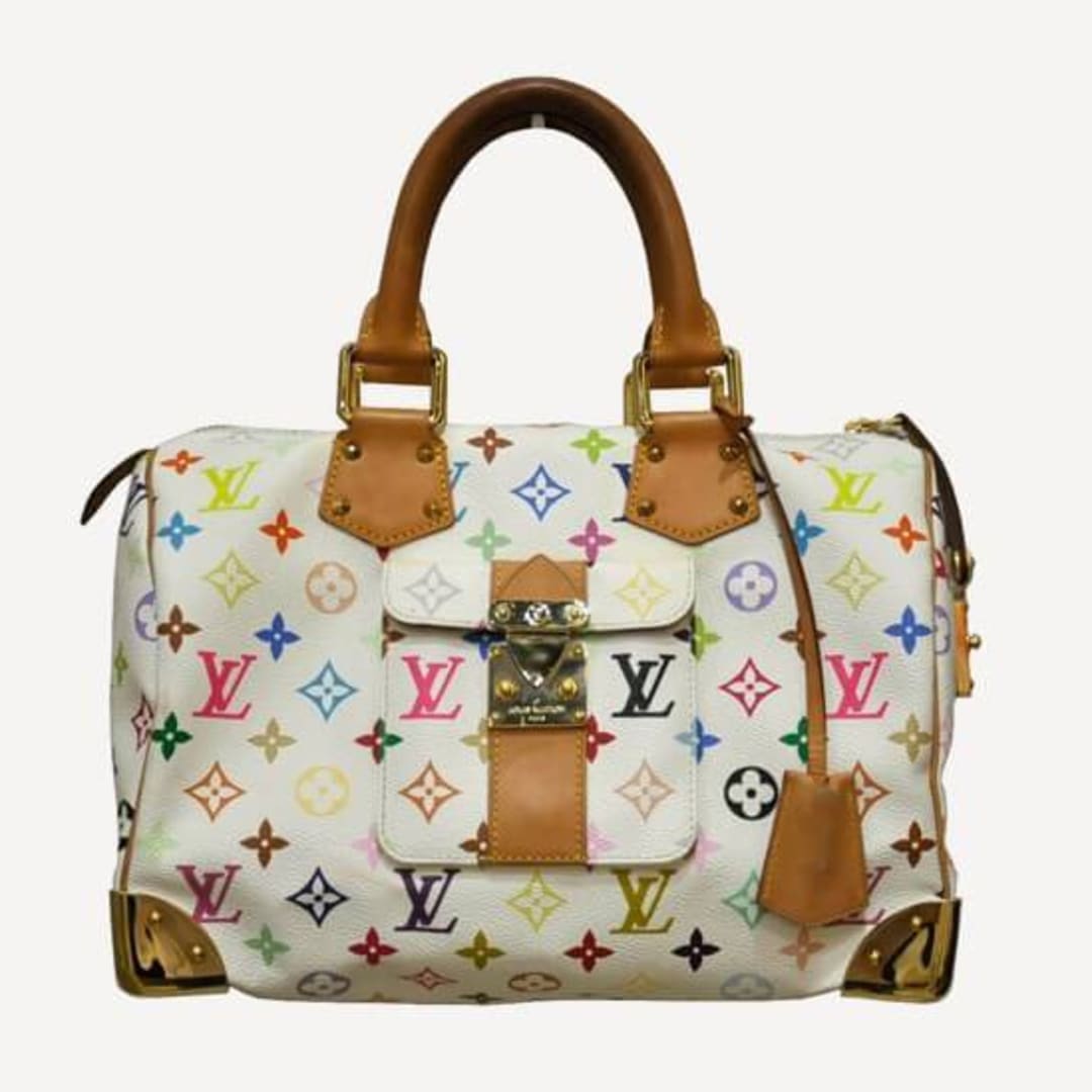 Monogram Multicolore Speedy City Bag Murakami is known to tread the line between fine art and commercial art, and his knowledge of the latter came in handy when he redesigned Louis Vuitton’s iconic LV logo print.