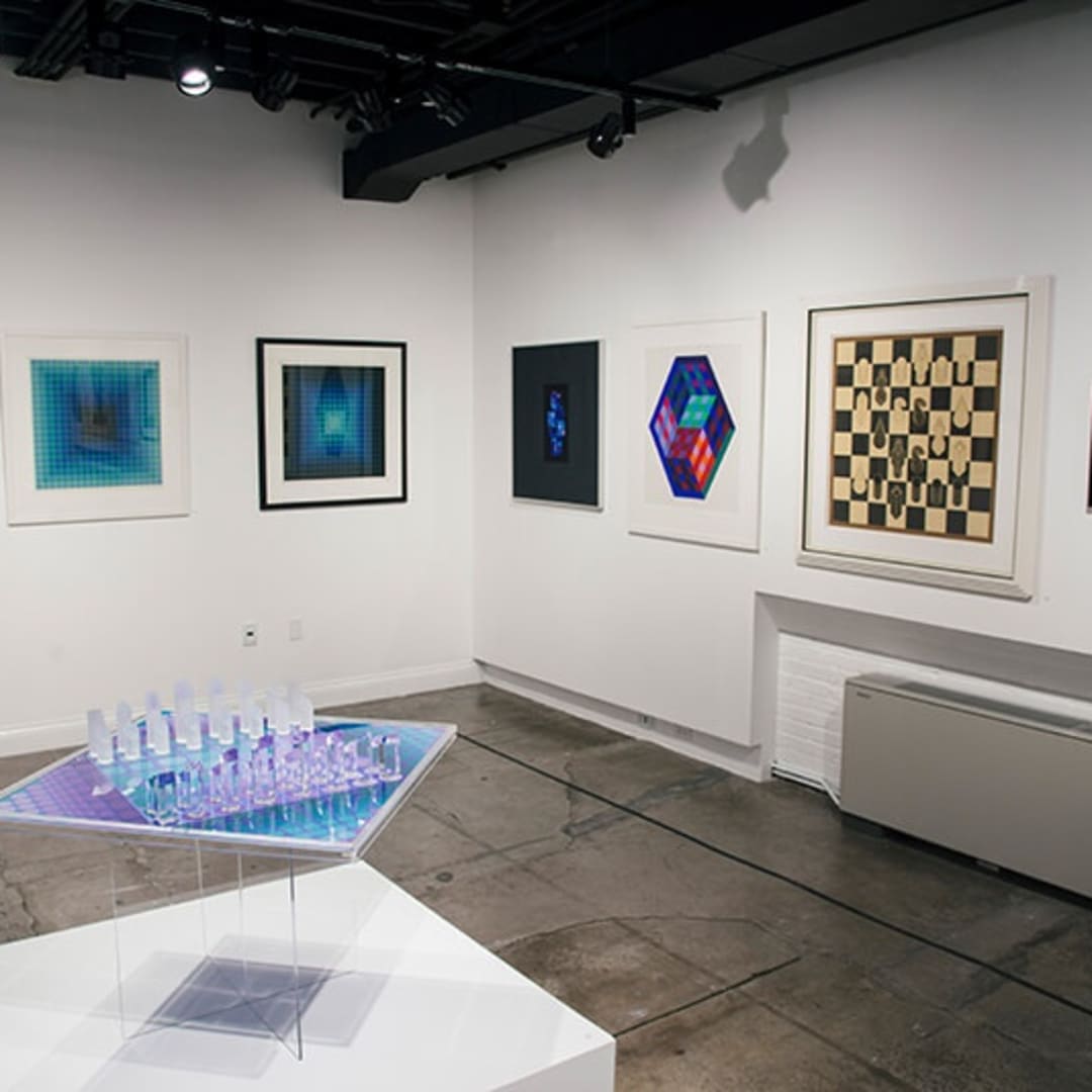 Victor Vasarely’s chess board and other works on display at the World Chess Hall of Fame