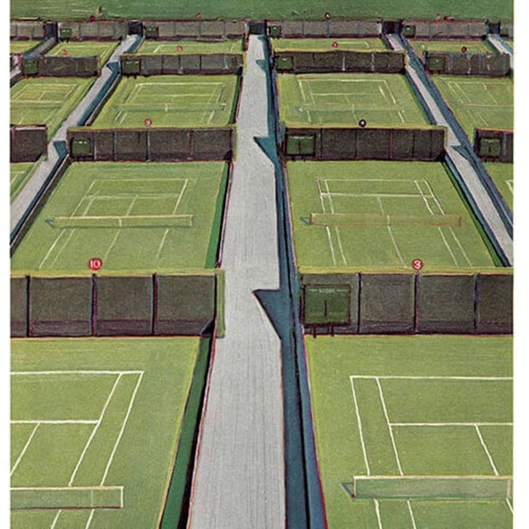 Wayne Thiebaud The Outside Courts at Wimbledon, 1968.