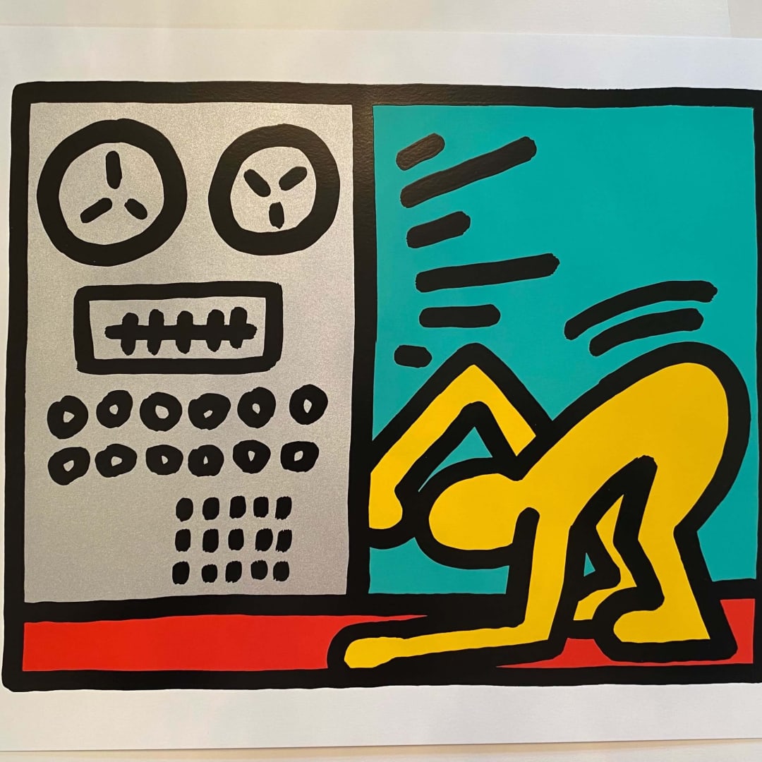 Keith Haring Pop shop III, 1989 Silkscreen 113.50h x 16.50w in PP 6/10/ Signed, numbered and dated in pencil by the artist