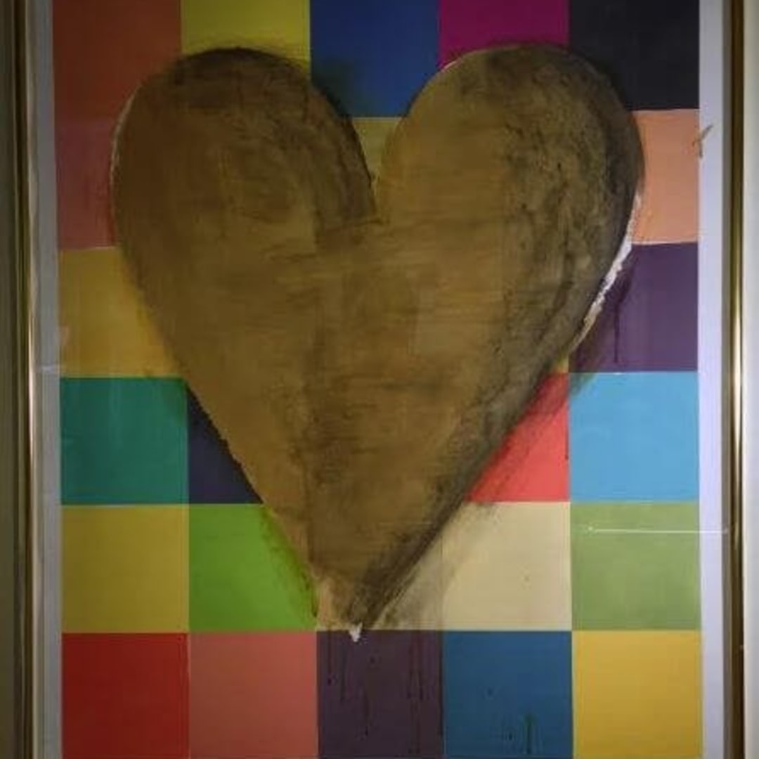 Jim Dine Shellac and Candy Relief Print, 1993-94 Woodcut in colors with shellac and charcoal hand coloring 50h X 39.5 inches Edition of 12