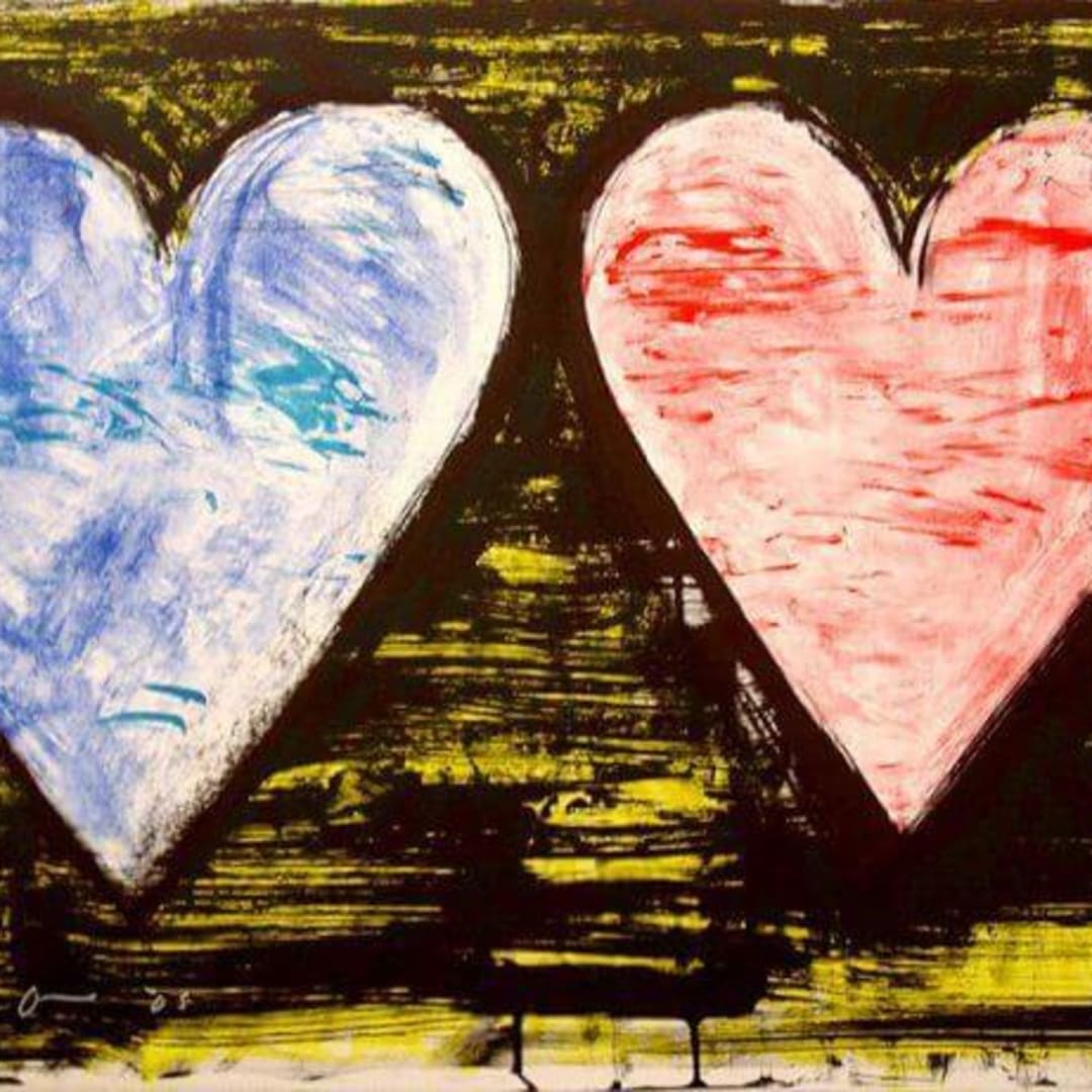 Jim Dine, Two Hearts at Sunset – 2005 Lithograph in 10 colors, 19-1/2 X 25-1/2 in., Edition of 200