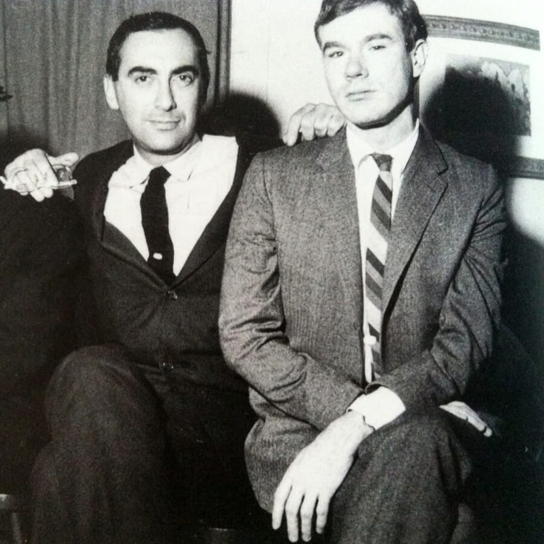 Nathan Gluck with Andy Warhol, early 1950s.