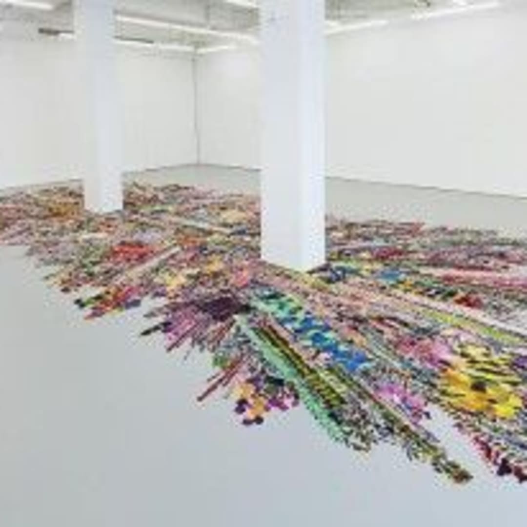 Polly Apfelbaum Funkytown, 2005-2012 dye, synthetic velvet 324.8 x 177.17 inches
