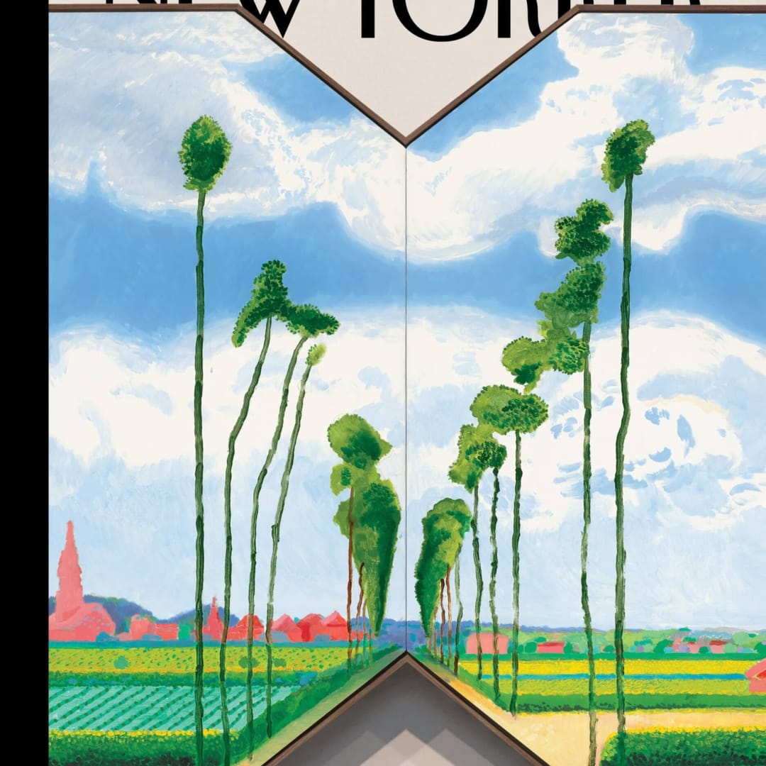 Tall Dutch Trees After Hobbema (Useful Knowledge) featured on the April 23, 2018 cover of The New Yorker