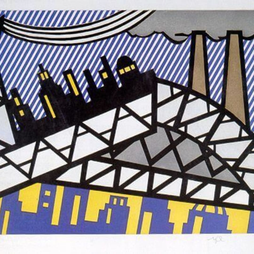 Roy Lichtenstein Illustration for “Bayonne en Entrant dans NYC” (Corlett 269), 1992 Etching and aquatint 14 x 19 inches Edition of 80