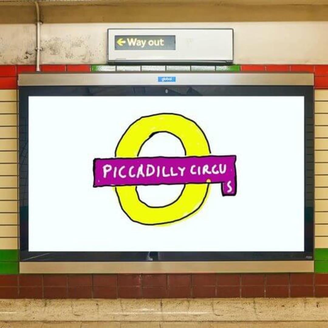 David Hockney’s artwork at London’s Piccadilly Circus Tube station.
