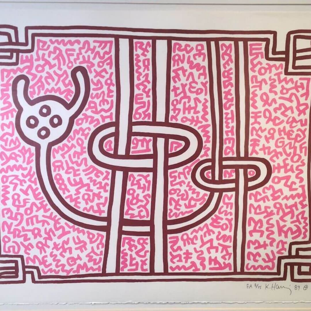 Keith Haring Chocolate Buddha #3, 1989 Lithograph 22 x 27.75 inches Edition of 90 For sale at VFA