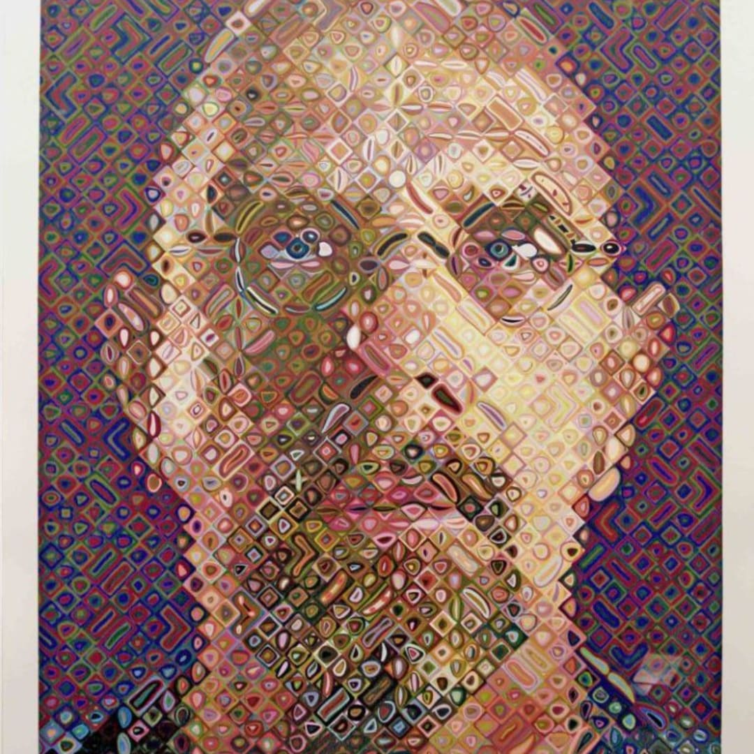 Chuck Close Self – Portrait, 2007, 203 Color Screenprint, 74.5h x 57.75w in