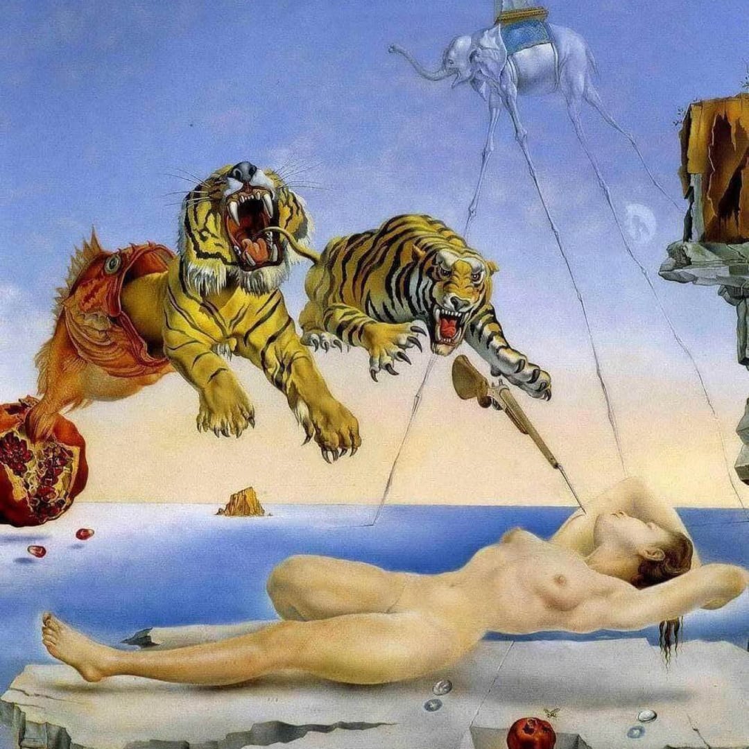 Salvador Dali Dream Caused by the Flight of a Bee Around a Pomegranate a Second Before Awakening, 1944