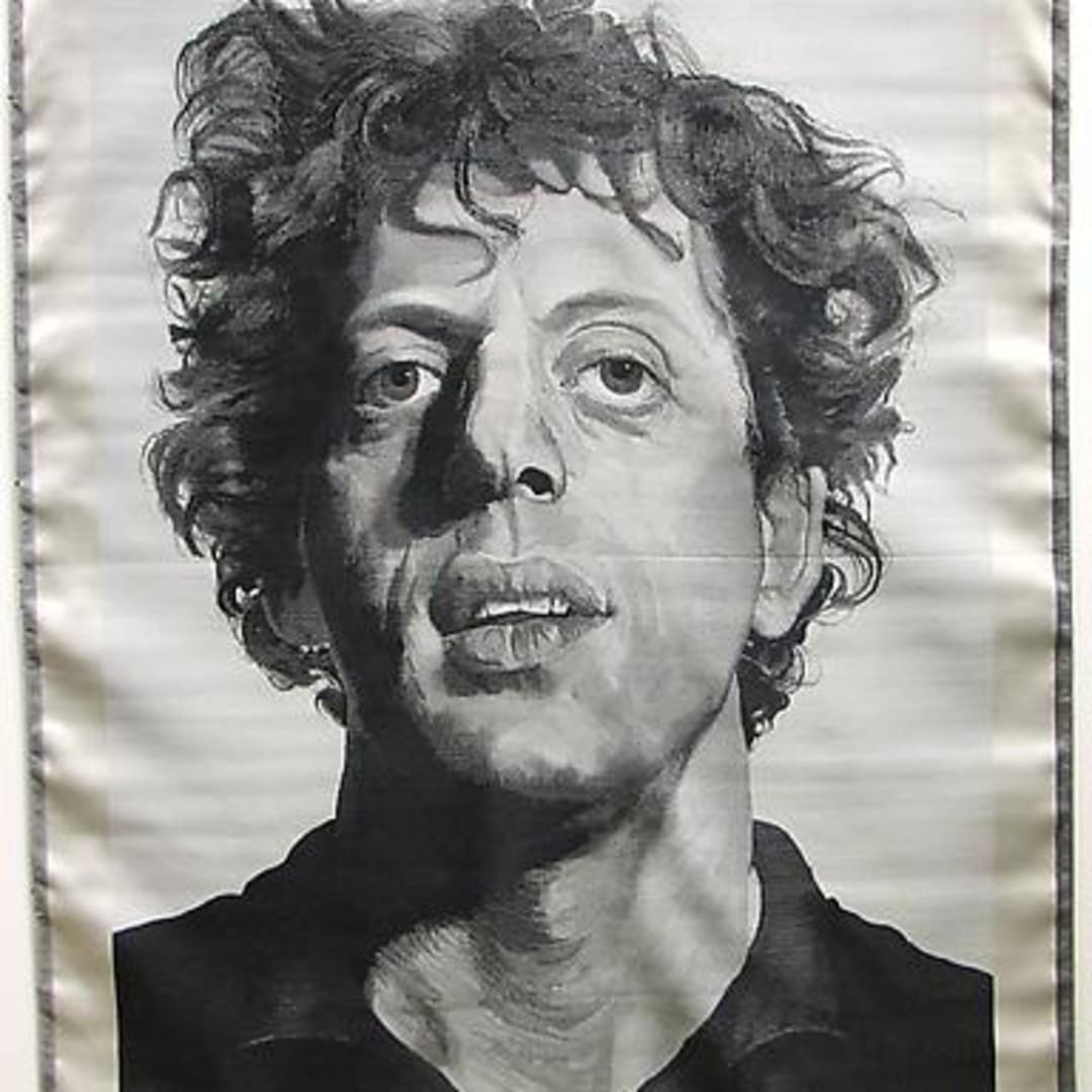Available at VFA: Chuck Close Phil, 1991, Silk Tapestry 51 X 39 in., Edition of 50