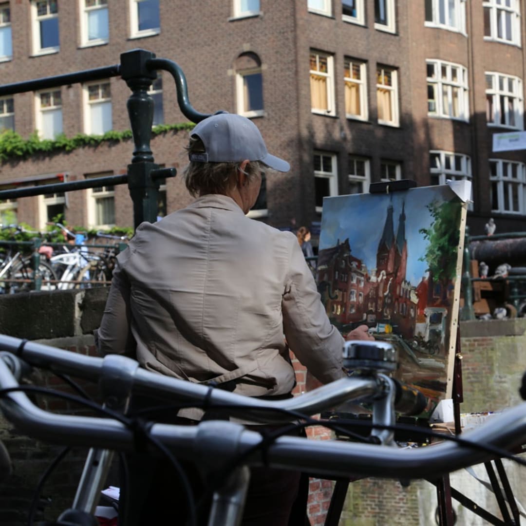 Anna Filimonova painting plein air Pintar Rapido Amsterdam, September 2016